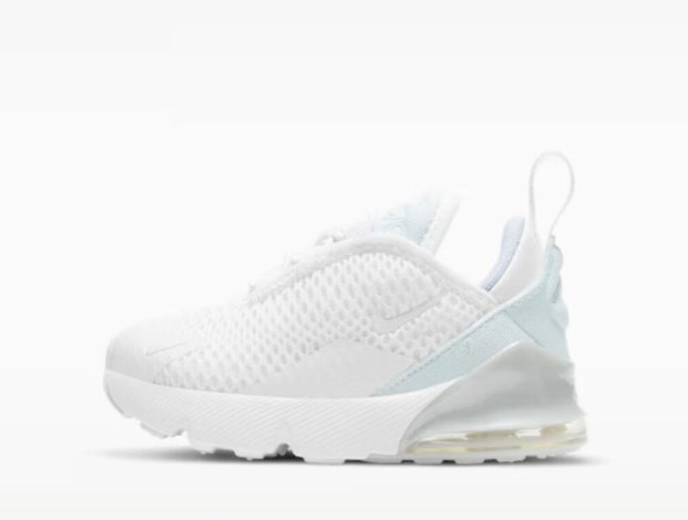 Nike Air Max 270 Baby toddler 5c white metallic silver $82 retail